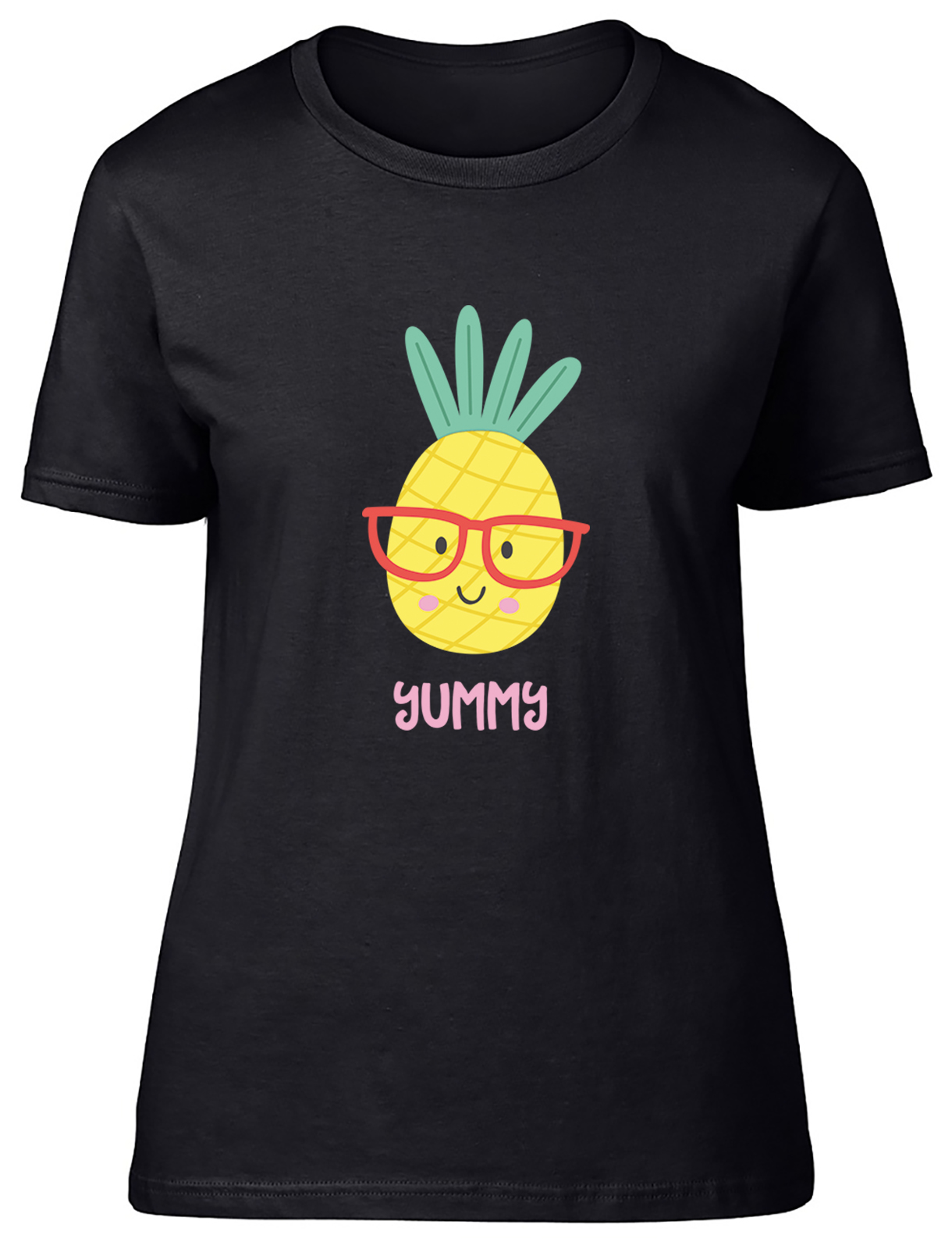 Cute Nerdy Pineapple Womens T Shirt Yummy Sweet Tropical Fruit Ladies Gift Tee